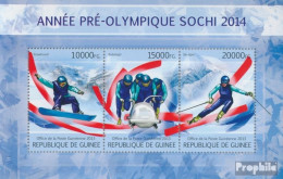 Guinea 9781-9783 Kleinbogen (kompl. Ausgabe) Postfrisch 2013 Sotschi 2014 (Snowboard) - Guinée (1958-...)