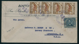 Lettre N°47 X 4ex + T.P. N°516 S/Lettre. CàD San Salvador 22 Nov 1937 Pour Liverpool (USA). T.B. - Sonstige & Ohne Zuordnung