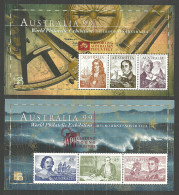 AUSTRALIA 1999 PHILATELIC EXHIBITION APF OVERPRINT SHIPS CAPTAIN COOK SHEETS MNH - Ungebraucht