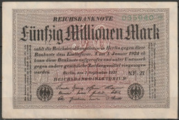 DR.50.000.000 Mark Reichsbanknote 1.9.1923 Ros.Nr.108e, P 109 ( D 6392 ) - 50 Miljoen Mark