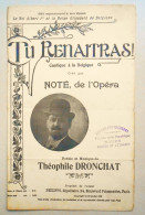 Partition 1916 Patriotique "Tu Renaîtras" Cantique à La Belgique / Aux 100 000 Chansons, Rouen,, Farces & Attrapes - Partituren