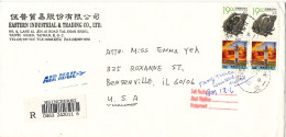 Taiwan Registered Cover Sent Air Mail To USA Topic Stamps - Cartas & Documentos