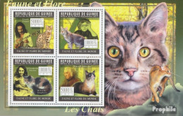 Guinea 8329-8332 Kleinbogen (kompl. Ausgabe) Postfrisch 2011 Katzen - Guinée (1958-...)