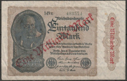 DR.1 Milliarde Mark Reichsbanknote 15.12.1922 Ros.Nr.110e, P 113 ( D 6397 ) - 1 Mrd. Mark