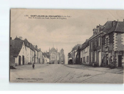 ST JULIEN DE VOUVANTES : Rue Nationale (au Fond, Façade De L'Eglise) - état - Saint Julien De Vouvantes