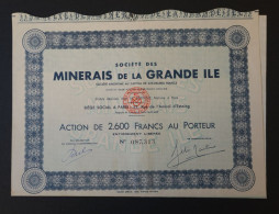 Société Des Minerais De La Grande Ile. - Mines