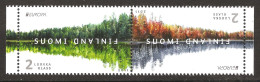 Finlande Finland 2015 N° 2073 / 4 ** Europa, Forêt, Emission Conjointe, Tête Bêche, Parc National Nuurksio Automne Hiver - Ungebraucht