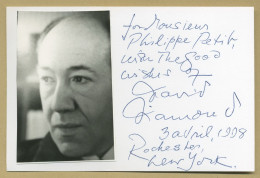 David Diamond (1915-2005) - American Composer - Signed Card + Photo - 1998 - Cantanti E Musicisti
