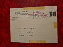 Lettre / Carte 1990 PAU DIRECTION DU SERVICE NATIONAL BCAAN P.O. LE S.A. EN CHEF HENRY POUR RIXHEIM - Other & Unclassified