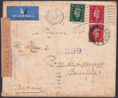 F-EX47693 ENGLAND UK 1938 CENSORHIP COVER IN BARCELONA SPAIN.  - Cartas & Documentos