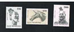 SAN MARINO - UN 1186-1188 - 1986 RAPPORTI UFFICIALI CON REPUBBLICA POPOLARE CINESE( COMPLET SET OF 3, BY BF) - MINT** - Nuovi