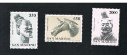 SAN MARINO - UN 1186-1188 - 1986 RAPPORTI UFFICIALI CON REPUBBLICA POPOLARE CINESE( COMPLET SET OF 3, BY BF) - MINT** - Neufs