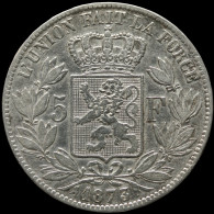 LaZooRo: Belgium 5 Francs 1873 VF / XF - Silver - 5 Francs