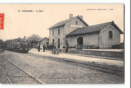 CPA 71 Gueugnon La Gare Et Le Train Tramway - Gueugnon