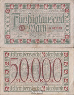 Württemberg Rosenbg: WTB14, Länderbanknote Württemberg Gebraucht (III) 1923 50.000 Mark - Posta Privata & Locale