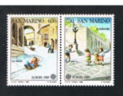 SAN MARINO -  UN 1248.1249   -  1989 EUROPA: GIOCHI INFANTILI (COMPLET SET OF 2 STAMPS SE-TENANT , BY BF) - MINT ** - Neufs