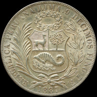 LaZooRo: Peru 1 Sol 1887 TF UNC - Silver - Pérou