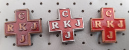 Red Cross Of Yugoslavia CKJ RKJ Vintage Pins - Medical