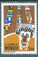 1977 Monte Carlo International CIRCUS Festival,Clown,Flags,Monaco,1293,MNH - Zirkus