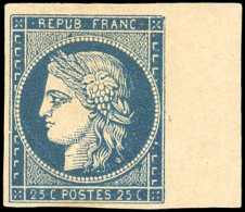 * 4a -- 25c. Bleu Foncé Nuance Très Encrée. BdeF. SUP. - 1849-1850 Cérès