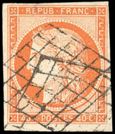 Obl. 5 -- 40c. Orange. Obl. Grille. SUP. - 1849-1850 Cérès