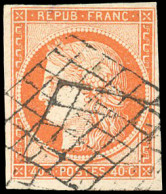 Obl. 5 -- 40c. Orange. Obl. Grille. SUP. - 1849-1850 Ceres