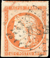 Obl. 5 -- 40c. Orange. Obl. Belles Marges. B. - 1849-1850 Ceres