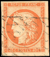 Obl. 5 -- 40c. Orange. Obl. Grille Sans Fin. TB. - 1849-1850 Cérès