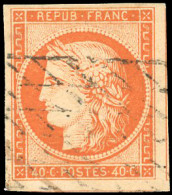 Obl. 5 -- 40c. Orange. Obl. Grille Sans Fin. TB. - 1849-1850 Ceres