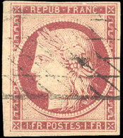 Obl. 6a -- 1F. Carmin Clair. Obl. Grille Sans Fin Légère. SUP. - 1849-1850 Ceres