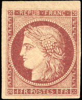 * 6B -- 1F. Carmin-brun. Belle Couleur. BdeF. SUP. R. - 1849-1850 Cérès