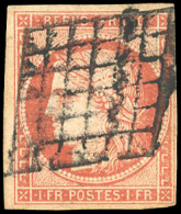 Obl. 7a -- 1F. Vermillon Vif. Obl. TB. RR. - 1849-1850 Cérès