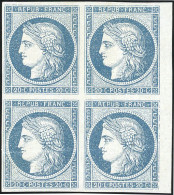 * 8b -- 20c. Bleu S/azuré Dit "Astruc". Bloc De 4. BdeF. SUP. - 1849-1850 Cérès