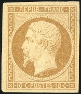 * 9 -- 10c. Bistre-jaune. Grandes Marges. Très Frais. SUP. RR. - 1852 Louis-Napoléon