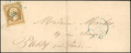 Obl. 9 -- 10c. Bistre-jaune, Obl. étoile Bleue De PARIS, S/lettre Frappée Du Cachet Bleu De PARIS Du 17 Juillet 1854 à D - 1852 Luis-Napoléon