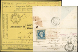 Obl. 10 -- 25c. Bleu S/lettre Frappée Du CàD De VERTEILLAC Du 28 Février 1855 Et à Destination De RIBERAC + Cachet De La - 1852 Louis-Napoleon