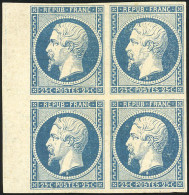 * 10a -- 25c. Bleu Foncé. Bloc De 4. Bord De Feuille. TB. R. - 1852 Louis-Napoléon