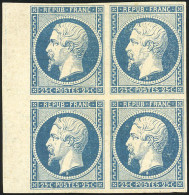 * 10a -- 25c. Bleu Foncé. Bloc De 4. Bord De Feuille. TB. R. - 1852 Louis-Napoleon