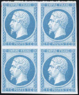 (*) 11 -- Essai Du 1c. En Bleu. Bloc De 4. SUP. - 1853-1860 Napoléon III.