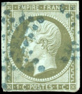 Obl. 11 -- 1c. Olive. Obl. étoile Bleue. TB. - 1853-1860 Napoléon III.