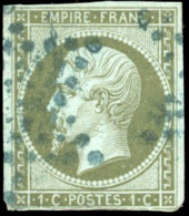Obl. 11 -- 1c. Olive. Obl. étoile Bleue. TB. - 1853-1860 Napoleon III