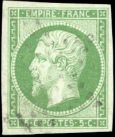 Obl. 12 -- 5c. Vert-clair. Obl. Lérère. SUP. - 1853-1860 Napoléon III.