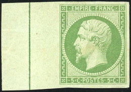 * 12d -- 5c. Vert. Bord De Feuille Avec Filet D'encadrement. SUP. - 1853-1860 Napoleon III