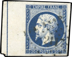 Obl. 14Aa -- 20c. Bleu Foncé. BdeF Avec Filet D'encadrement. SUP. - 1853-1860 Napoléon III.