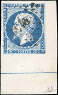 Obl. 14Ai -- 20c. Bleu. Obl. CdeF Avec Filet D'encadrement. SUP. - 1853-1860 Napoléon III