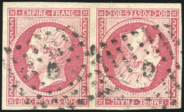 Obl. 17Bc -- Paire Tête-bêche Du 80c. Rose. Obl. SUP. R. - 1853-1860 Napoleon III