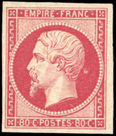 * 17Be -- 80c. Rose Foncé. Aminci Léger Sinon Très Frais. - 1853-1860 Napoleon III