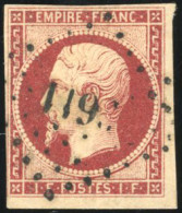 Obl. 18 -- 1F. Carmin. Obl. PC. TB. - 1853-1860 Napoleon III