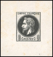 (*) 0c. Noir. Epreuve S/petit Feuillet. SUP. - 1863-1870 Napoleon III With Laurels