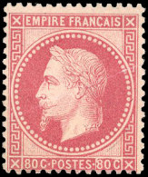 * 32 -- 80c. Rose. Pli. Décentré. - 1863-1870 Napoléon III Lauré